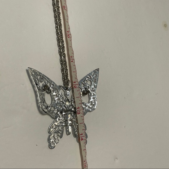 Filigree Butterfly Hinged Statement Necklace - Picture 2 of 10